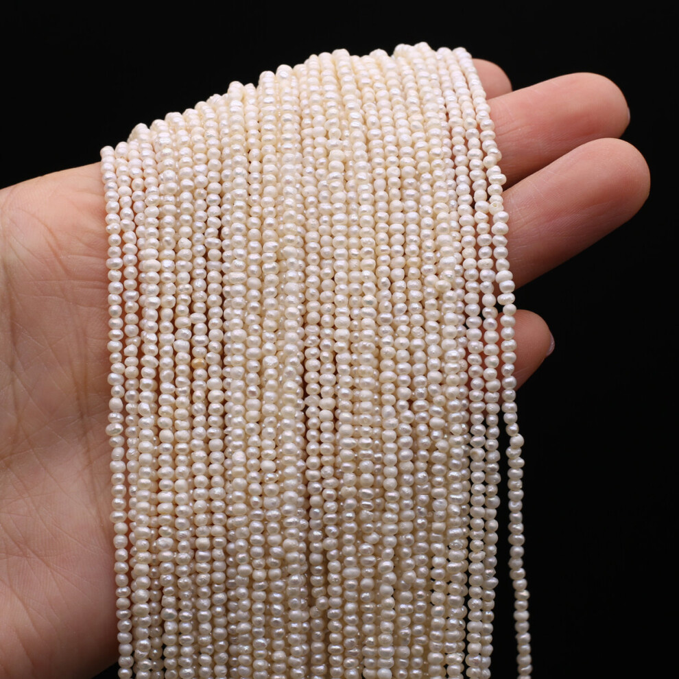 1.8-2mm Natural Freshwater Beads Round Glossy Pearl Loose Beaded for Making DIY Jewelry Making Necklace Bracelet 14''-image-OPC-PBRQZQ2-NEW