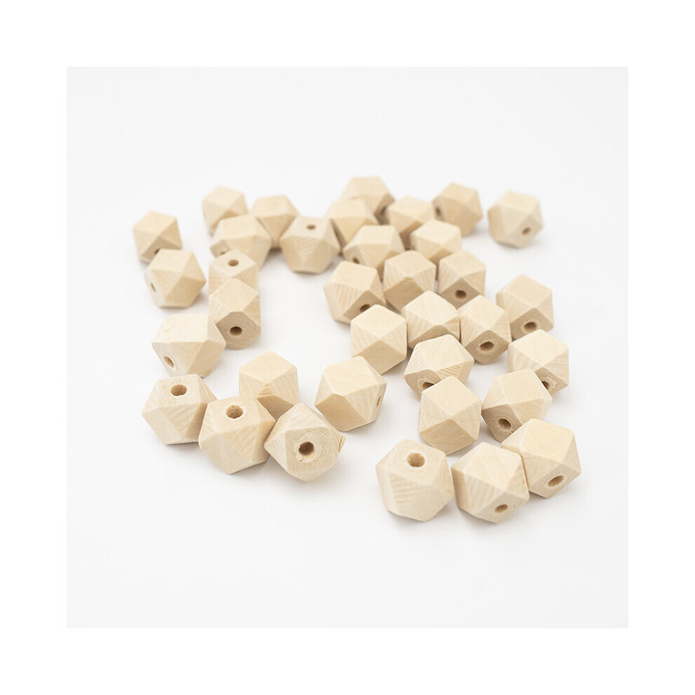 50pcs/lot 14mm Polygonal Section Prismatic Wood Beads DIY Jewelery Accessories Loose Star Anise Wooden Bead Home Decoration-image-OPC-PBRR6BH-NEW