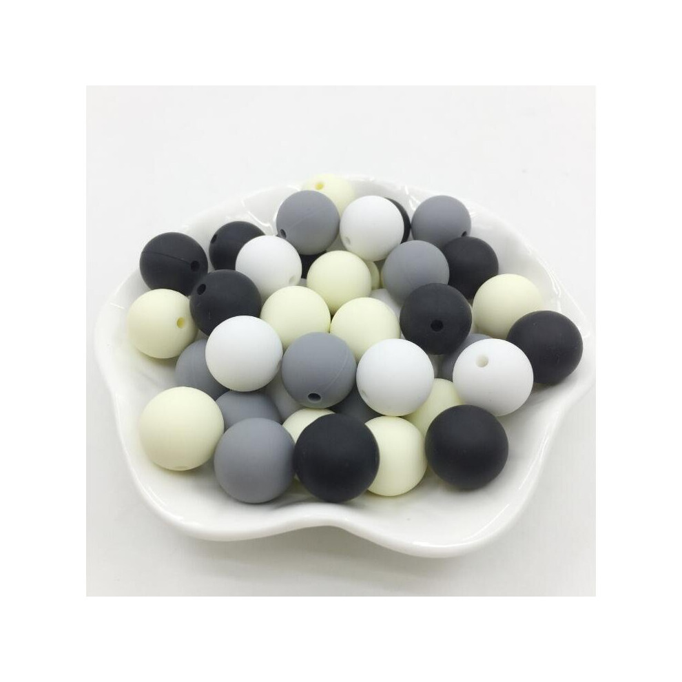 (Unisex Color E Beige-12Mm) 15Mm Candy Silicone Beads Unisex Baby Teething Beads 15Mm Safe Food Teething 10Mm/12Mm/15Mm Round Silicone Bead 100Pcs/Lot Multicoloured