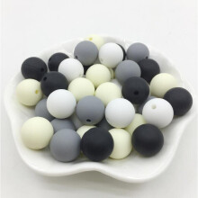 (Unisex Color E Beige-15mm) 15MM Candy Silicone Beads Unisex Baby Teething Beads 15mm Safe Food Teething 10mm/12mm/15MM Round Silicone Bead 100pcs/lot