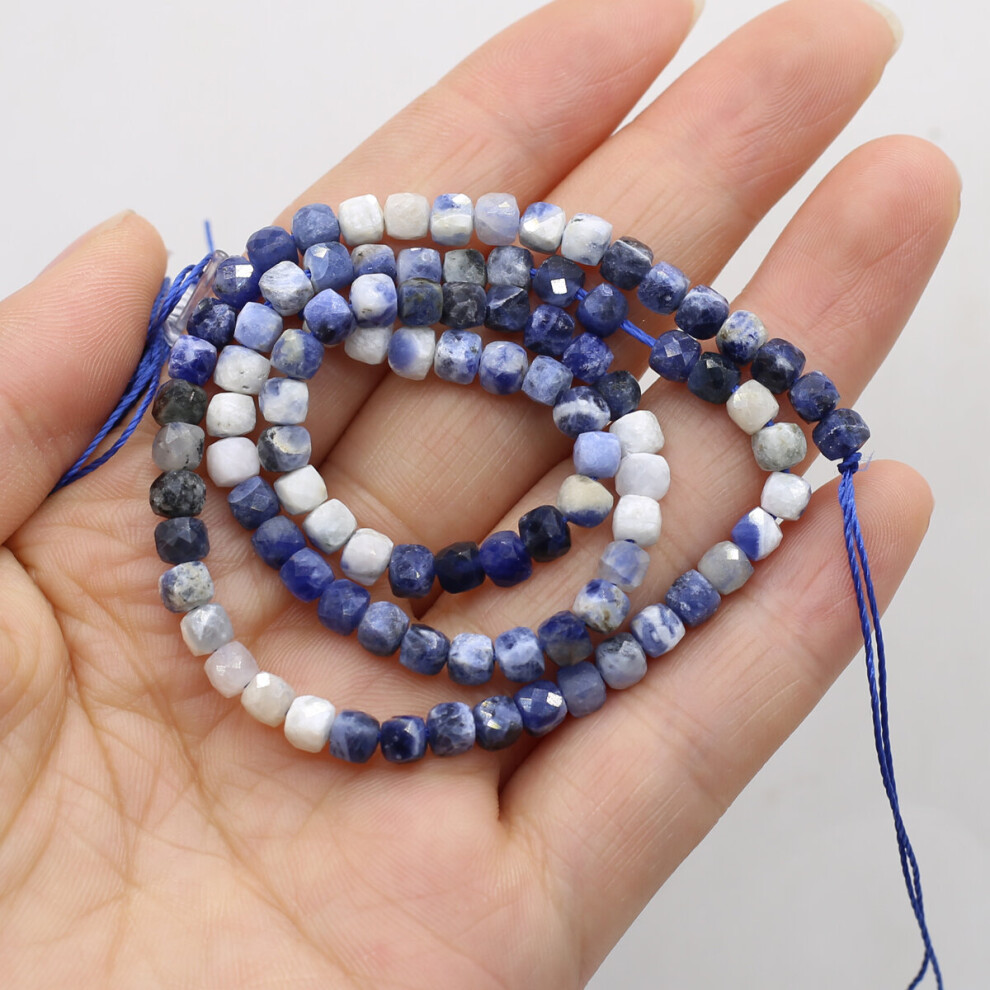 Natural Sodalite Stone Faceted Beads DIY Charms Round Loose Spacer Beads For Jewelry Making Necklace Bracelets For Women 4mm-image-OPC-PBRR7CS-NEW