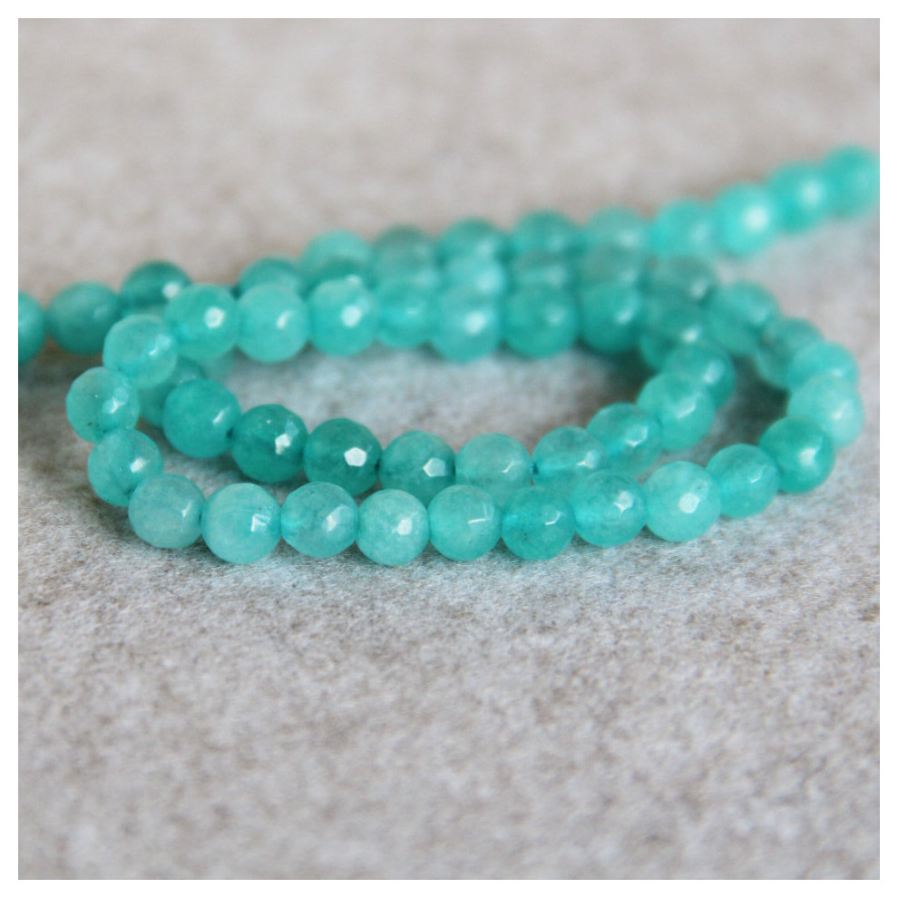 6mm faceted Stone Round Loose Beads DIY Girl Women Manual Accessories parts Jewelry making 2ps 15''-image-OPC-PBRR5DR-NEW