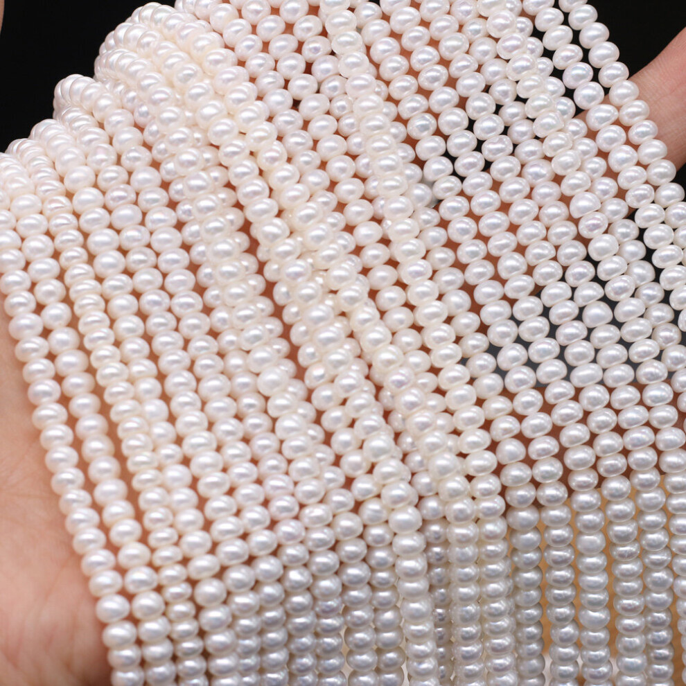High 3-4mm Natural Freshwater Pearl Beads Punch Loose Beads Flat Shape For Necklace Accessories Jewelry Making DIY-image-OPC-PBRR7ZC-NEW