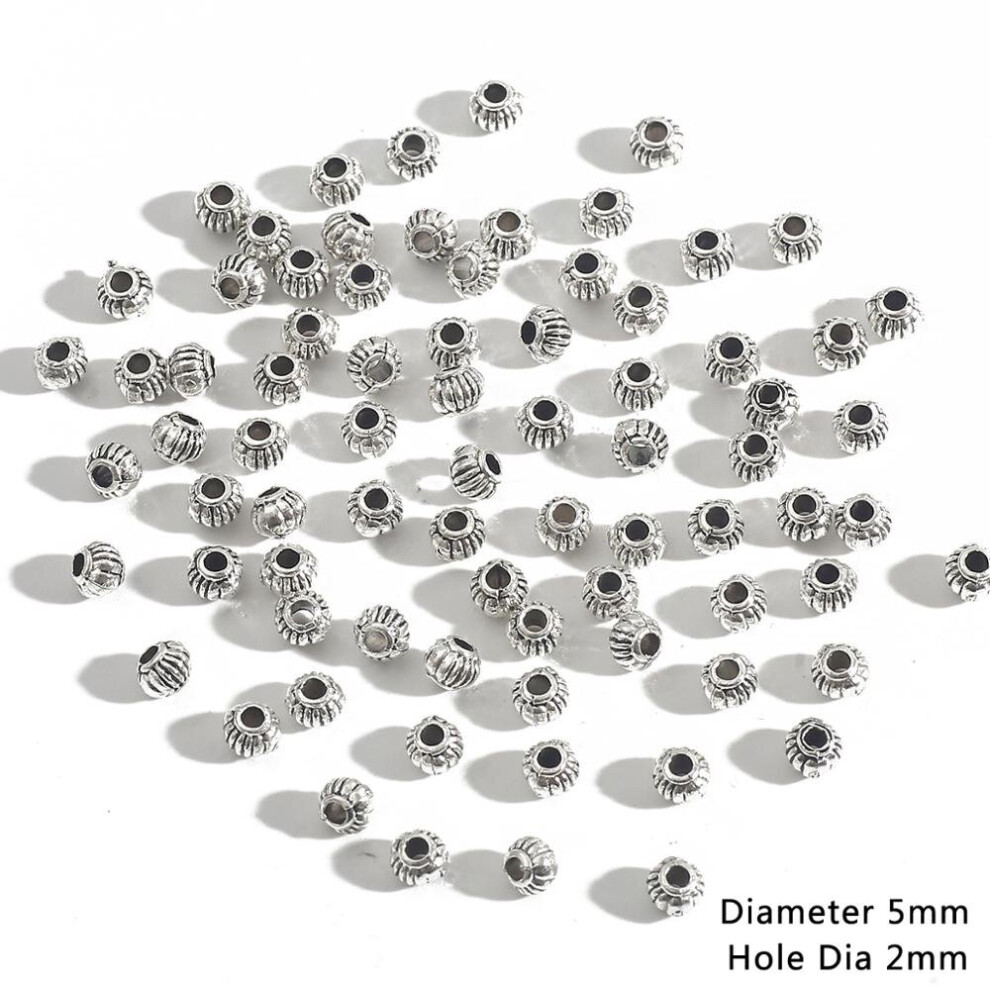 30-200Pcs 4 5 6 7 8mm Tibet Ancient Silver Round Spacer Bead Fits European Charm Jewelry Findings Making Accessories Hole 2-4mm-image-OPC-PBRR7TB-NEW