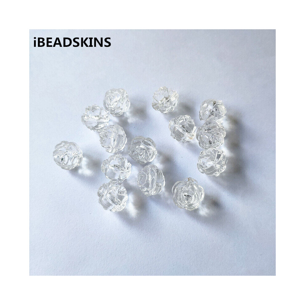 arrival! 16mm 280pcs Clear acrylic Rose Flower shape Beads for Necklace,Earrings parts,hand Jewelry DIY-image-OPC-PBRR85R-NEW
