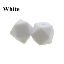 (White-11mm) 100pcs 11mm 13MM 17MM Mini Hexagon silicone beads Baby Teether BPA DIY Necklace Pacifier Chain Baby Teething Care Infant