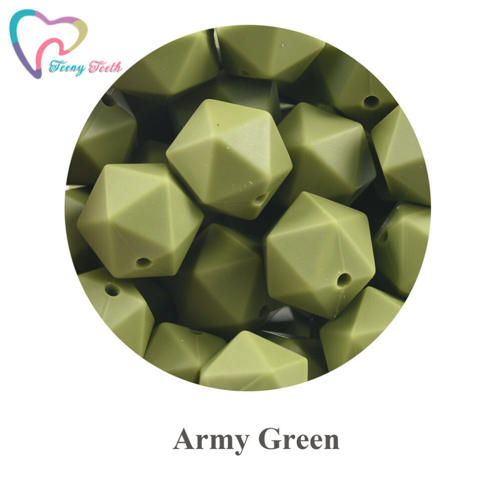 50 PCS Silicone 14 MM Icosahedron Beads BPA Baby Teething Chewable Teether Rodents DIY Jewelry Accessories