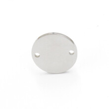 Connecteur de disque vide en acier inoxydable, 20 pi?ces/lot, 15mm, polissage miroir, deux trous int?rieurs, bricolage