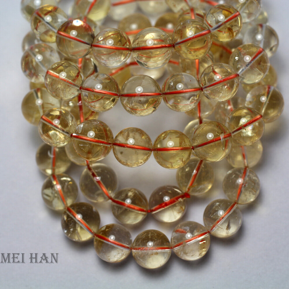 Meiahn natural Citrine 13-14mm round loose beads bracelet quartz stone for jewelry making desgin or-image-OPC-PBRR9JY-NEW