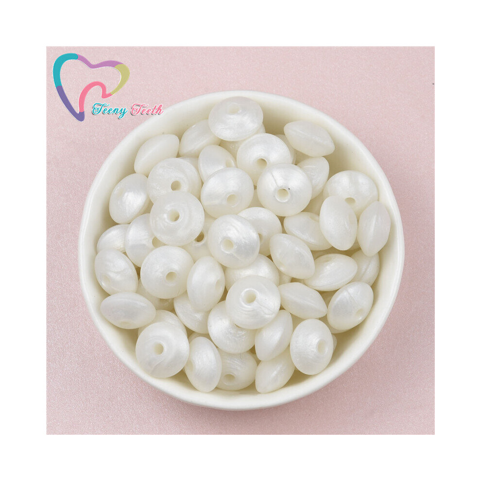 100 PCS Blush 12 MM Lentils Silicone Beads Abacus Teething Necklace Baby Teether Toy Accessories Silicon Pacifier Saucer Beads