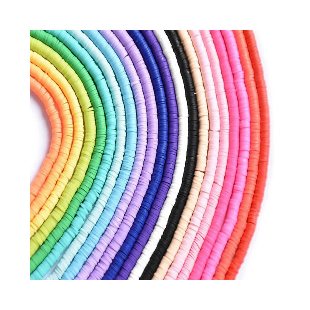 Flat Clay Heishi Beads Suitable For Jewelry Making Academy Disc Beads Rainbow Rubber Beads DIY Craft Bracelet-image-OPC-PBRR9WM-NEW