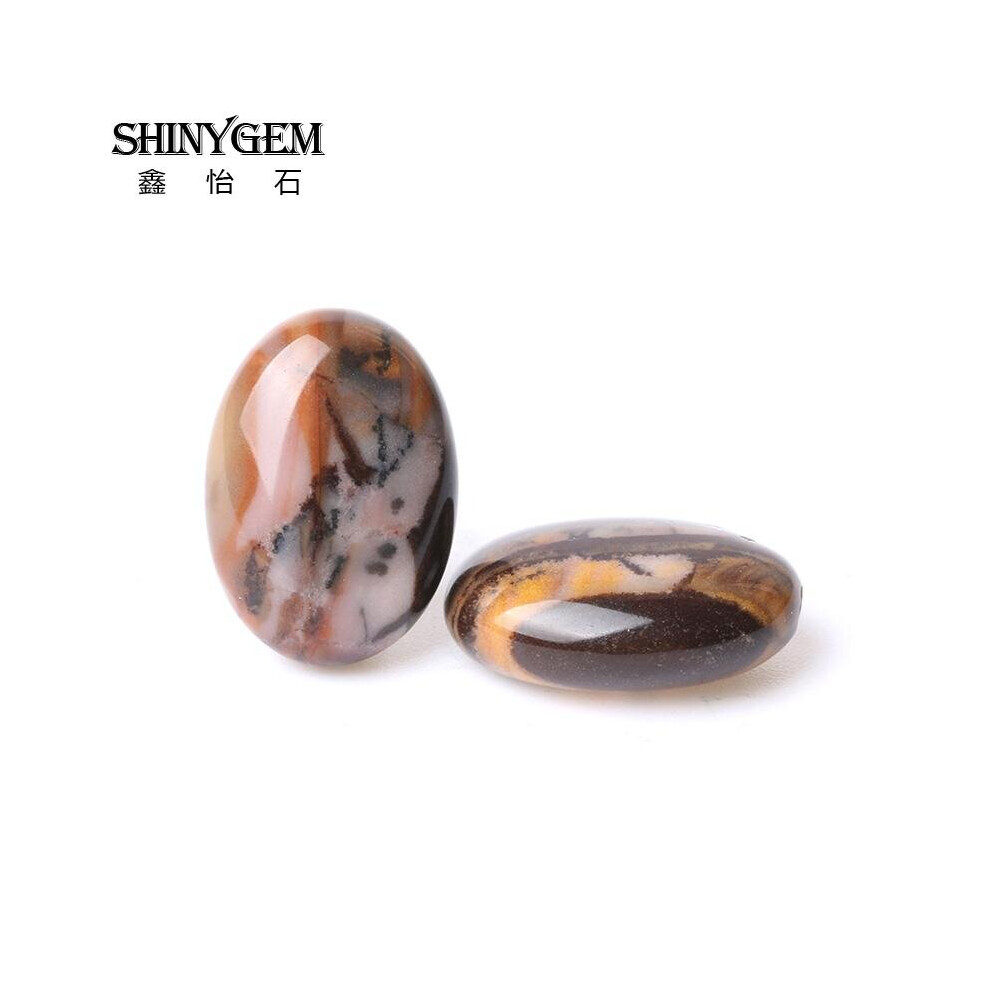 ShinyGem 13x18mm Oval Coffee Brown Strip Agates Loose Beads Drilled Natural Stone Beads For Jewelry Making 20pcs/Lot-image-OPC-PBRRBH8-NEW