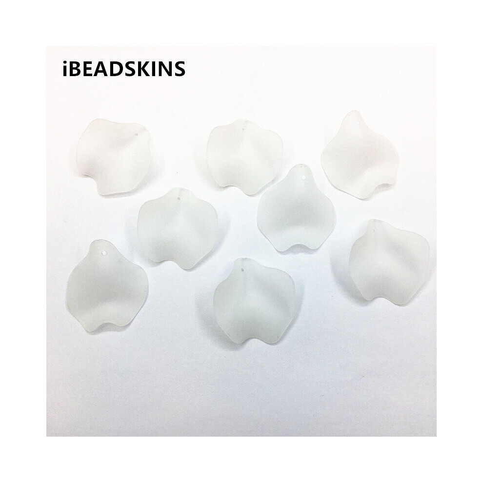 arrival! (choose size) Frosted matte Clear Leaves shape beads for Necklace,Earrings parts,hand Earrings Jewelry DIY-image-OPC-PBRRBTZ-NEW