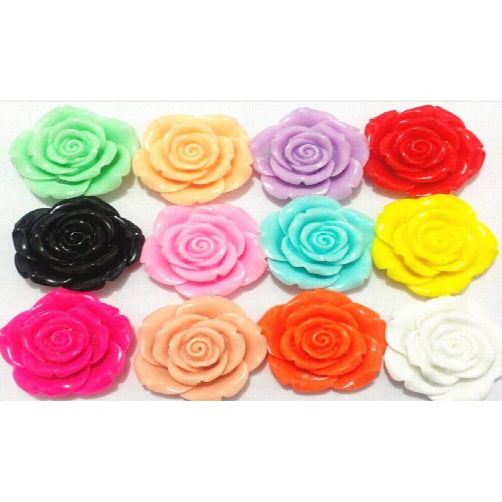 Large Size 42MM 50pcs/lot Mix Colors Resin Flower Beads, With Back Hole! shipment-image-OPC-PBRRBZG-NEW