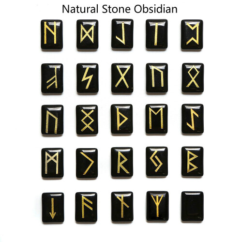 25pcs/Pack Fortune Telling Stone Divination Stone Rune Amulet Game Reiki Healing Crystal Divination Rectangular Stone Lettering 2