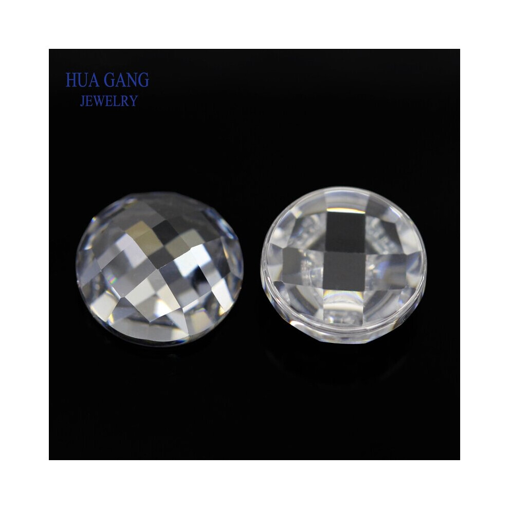 Multicolor Cubic Zirconia Stone Round Shape Flat Bottom Checkerboard Cut Loose CZ Stone Synthetic Gems For Jewelry 5mm 8mm-image-OPC-PBRR9D8-NEW