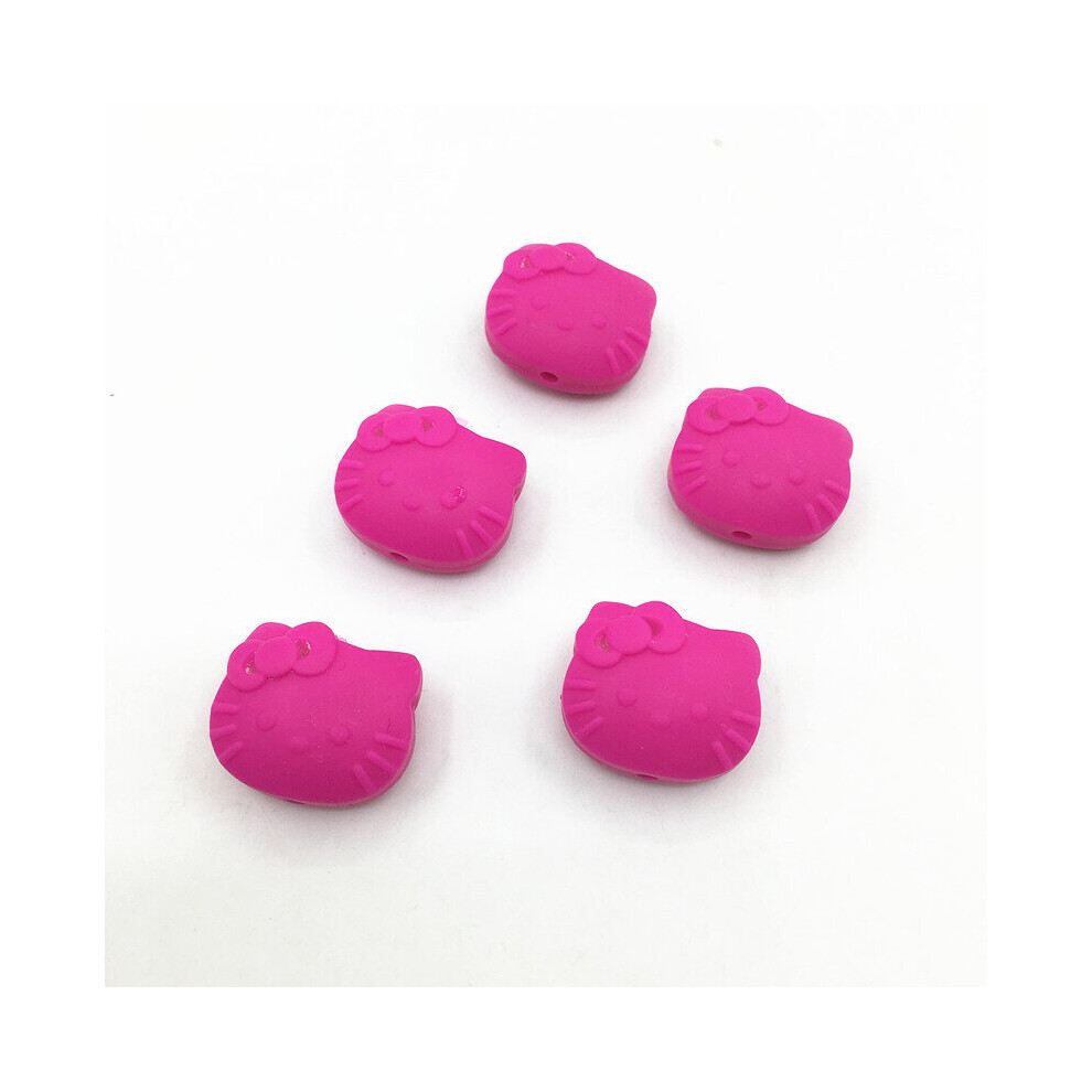 50pcs/Lot Cartoon Silicone Beads 30 colors Baby Teething Beads Safe Food Nursing Chewing Cat RoundBeads