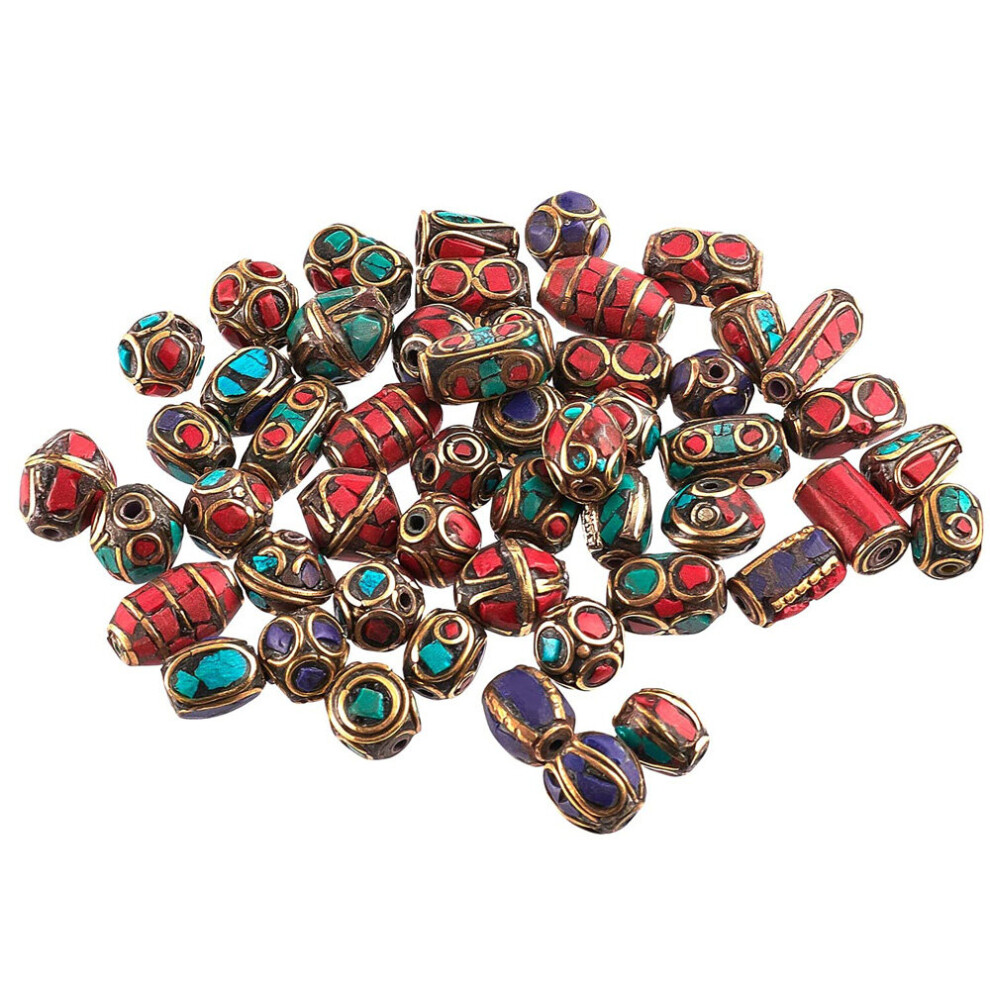 50pcs Retro Prayer Nepal Beads Red Coral Tibetan Loose Beads For Jewelry Making DIY Necklaces Bracelets 8~25x8~13mm F70-image-OPC-PBRRD2N-NEW
