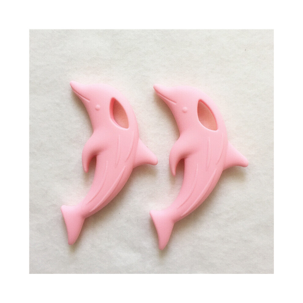 Chenkai 5PCS BPA Silicone Dolphin Teether Baby Shower Pacifier Dummy Pendant Nursing Jewelry DIY Sensory Toy Candy