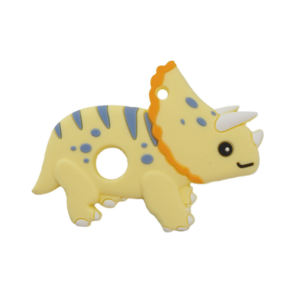 Chenkai 5Pcs Bpa Silicone Triceratops Teethers Sensory Chewing Pacifier Diy Baby Necklace Pendant Teething Chewing Toys Multicoloured