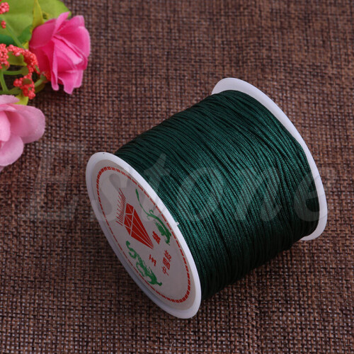 0.8mm Nylon Cord Thread Chinese Knot Macrame Rattail Bracelet Braided String 45M 2