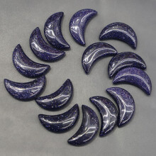 Natural Sand Stone Moon Shaped Gemstone Home Ornament Decor Craft Gift Necklace Pendant Jewelry Accessories 12Pcs