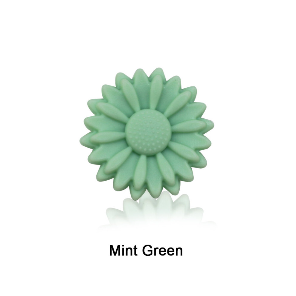 100Pcs Sunflower Daisy Silicone Beads 22Mm Bpa Soft Chew Organic Molar Beads Necklace Baby Teether Toy Diy Chain Multicoloured