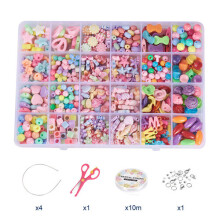 Diy Acrylic Beads Kits for Jewelry Making Craft Beads for Kids Girls Diy bracelet necklace Colorful Girls Beads Set
