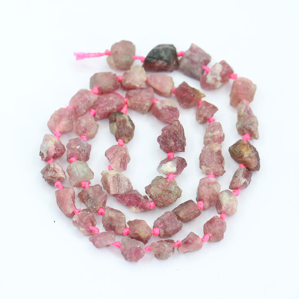 APDGG 7x9mm Natural Red Tourmaline Freeform Rough Raw Nuggets Beads 17'' Strand Jewelry Making DIY-image-OPC-PBRRG8M-NEW
