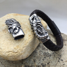 316l Stainless Steel 12*6mm Square Hole Scorpion European Beads For Leather Bracelet DIY Jewelry Making Bead Men