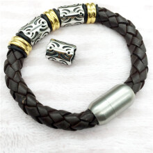 8mm Big Hole 316l Stainless Steel Irregular Bead Large Hole European Charms Spacer Beads For Jewelry Making Men Bracelet DIY