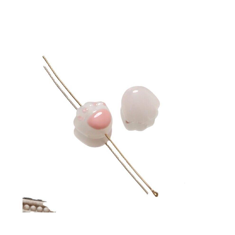 100pcs/lot 14mm animals pink cats claw shape straight hole glass beads diy jewelry earring/bracelet accessory-image-OPC-PBRRJG8-NEW