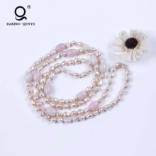 Pink Real Freshwater Pearl Long Necklace
