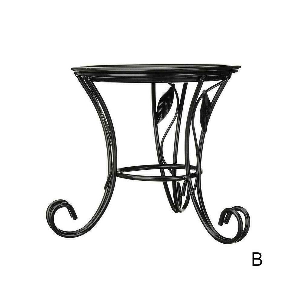 ( Black) Metal Outdoor Indoor Flower Pot Plant Stand Garden Flower Patio Rack Home