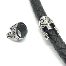 6mm 316l Stainless steel Warrior Mask Spacer Beads DIY Charm Big Hole Beads for Men Leather Bracelet Jewelry Making
