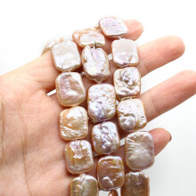 10x20mm Natural Pink Rectangular Pearl Perforated Gasket DIY Women's Accessories Bracelet Necklace Gift