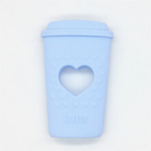Chenkai 5PCS BPA DIY Heart Lovely Silicone Coffee Cup Teether Baby Pacifier Sensory Pendant Toy Accessories Pastel