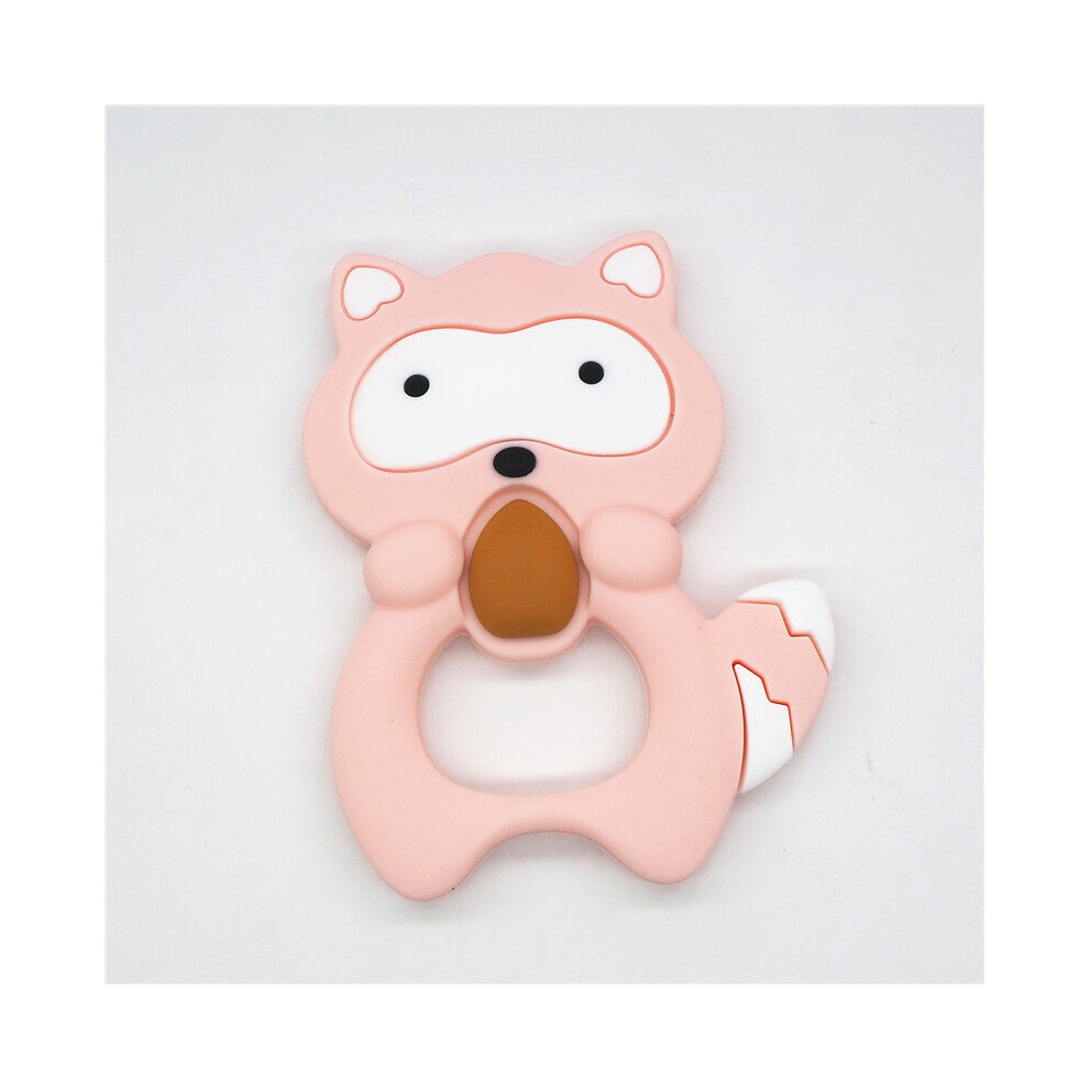 Chengkai 5Pcs Bpa Silicone Raccon Teether Diy Baby Shower Animal Pacifier Dummy Pendant Nursing Jewelry Crafts Toy Gift Multicoloured