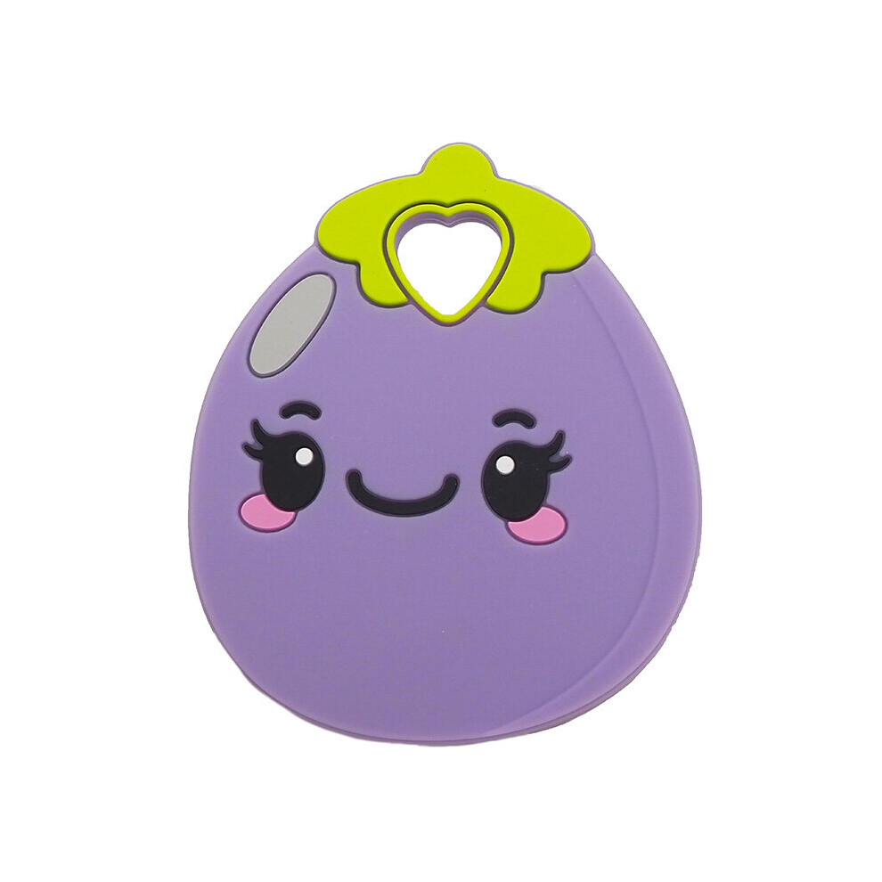 Chenkai 5PCS Silicone Eggplant Teether Baby Sensory Pendant Food For DIY Infant Lovely Nursing Shower Pacifier