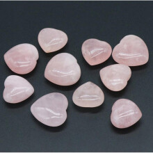 Natural Stone 25mm 30mm Heart Rose Quartz Crystal Minerale Gemstone Reiki Home Decoration