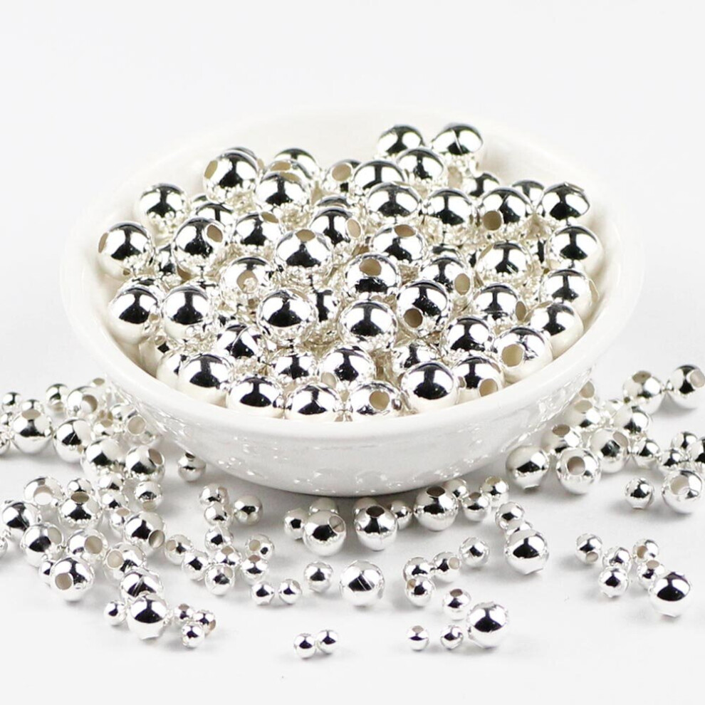 (Silver plated Silver-4mm 100pcs 4mm) Plated Metal beads 2/3/4/5/6/8MM Round Iron Spacer Loose beads for Jewelry bracelets necklace making DIY accesso-image-OPC-PBRRNX7-NEW