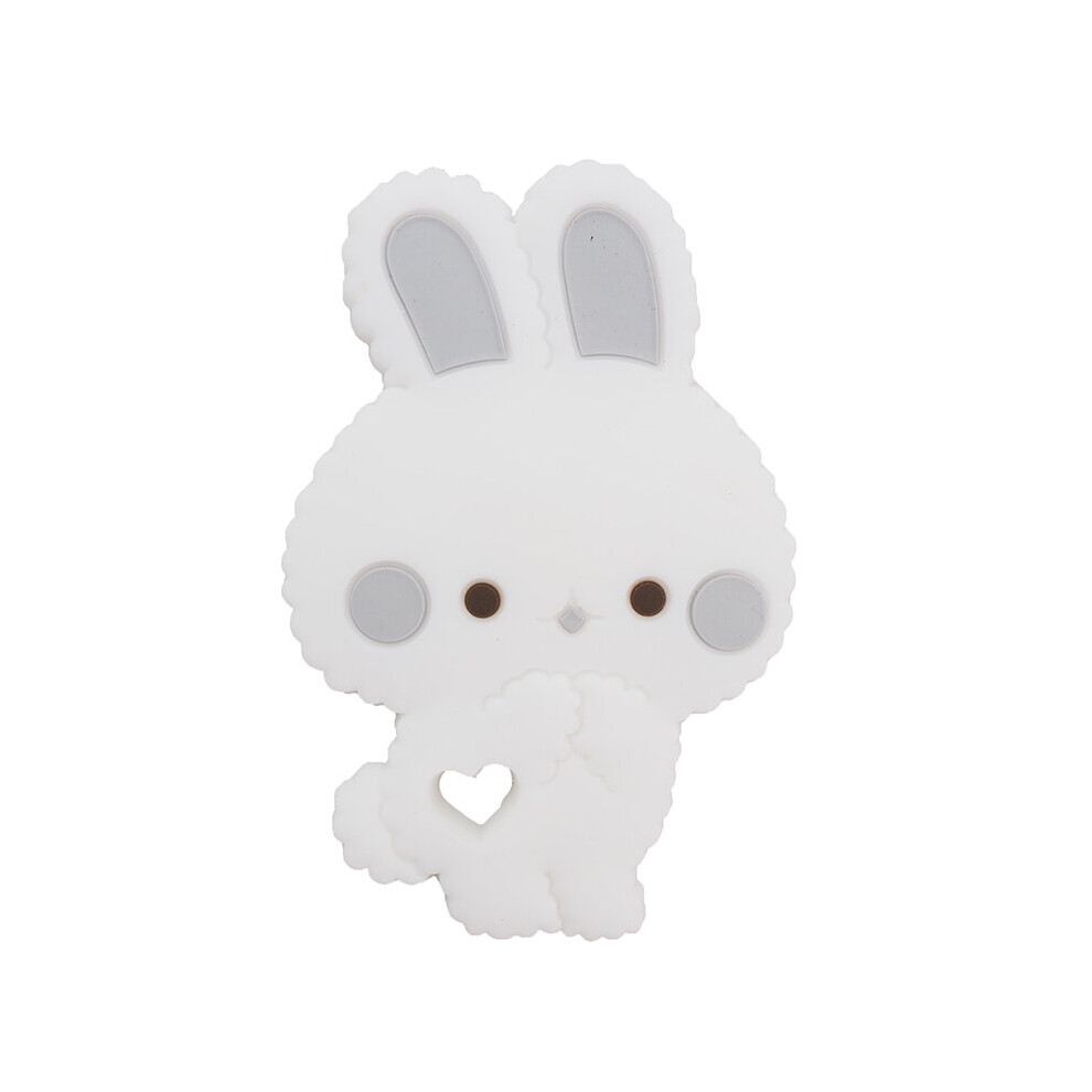 Chenkai 10Pcs Bpa Silicone Rabbit Teether Animal Catrtoon Bunny Teethers For Diy Nursing Pacifier Clip Soother Chain Multicoloured