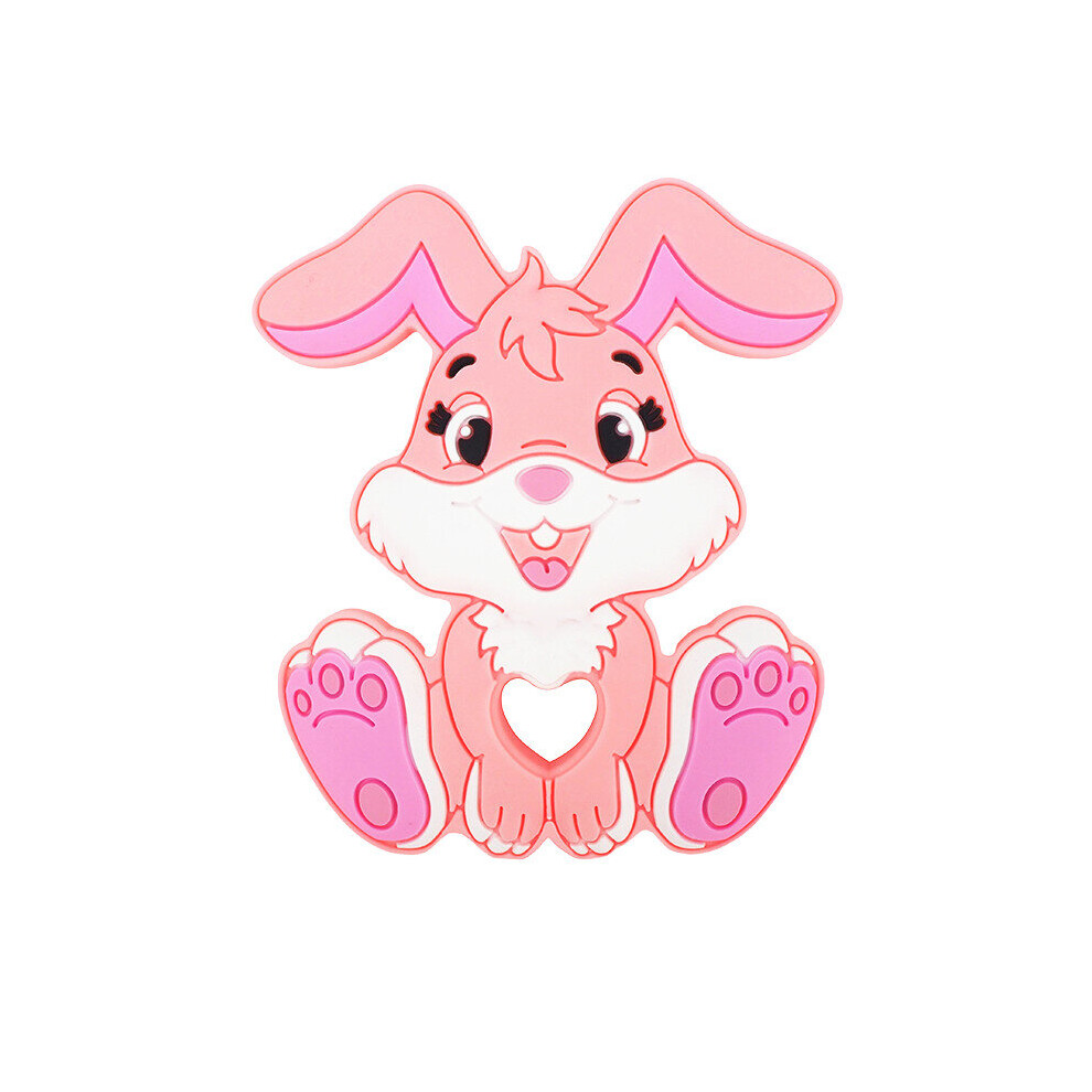 Chenkai 10Pcs Silicone Rabbit Teether Baby Cartoon Bear Teething Food For Diy Chewing Nursing Pacifier Chain Accessories Multicoloured