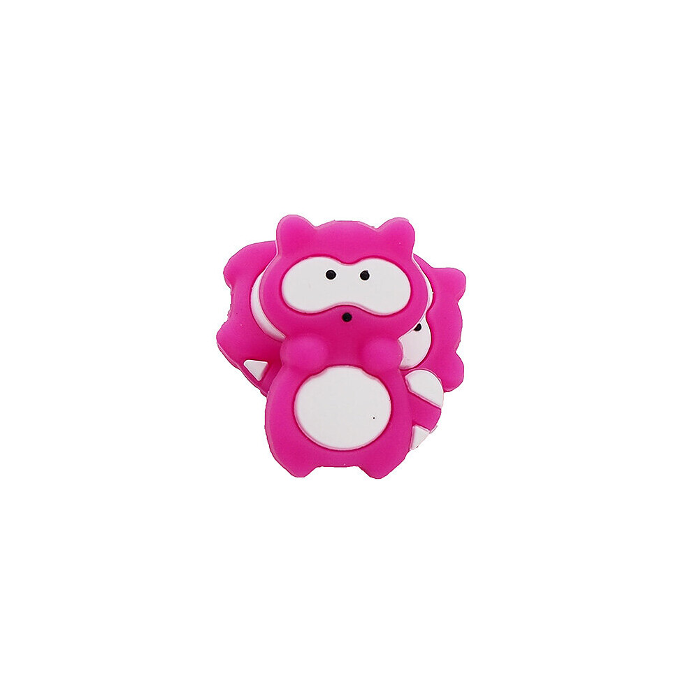 Chenkai 50Pcs Bpa Silicone Raccoon Beads Baby Animal Cartoon Teether Bead For Diy Chewing Dummy Pacifier Chain Accessories Multicoloured