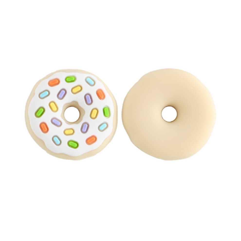 Kovict 50/100/200Pcs Donut Silicone Beads Bpa Food Baby Silicone Teething Beads Diy Pacifiers Chain Accessories Multicoloured