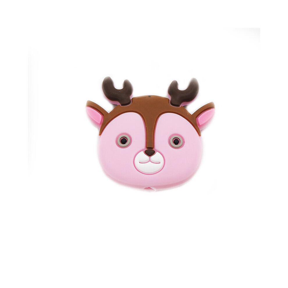 Chengkai 50Pcs Silicone Deer Teether Beads Diy Baby Animal Cartoon Teething Montessori Sensory Toy Pacifier Jewelry Making Beads Multicoloured