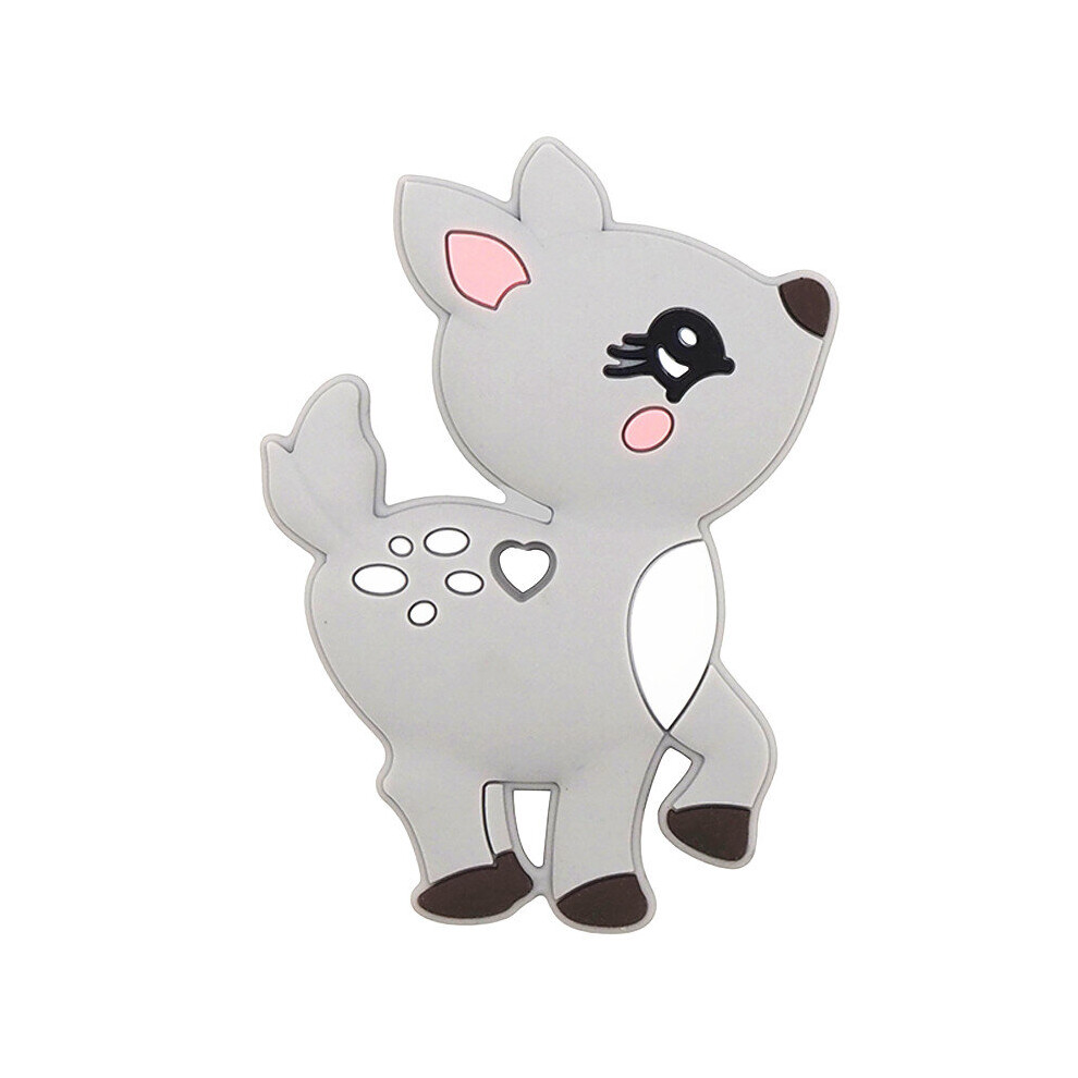 Chenkai 10PCS BPA Silicone Deer Teether Cartoon Baby Silicone Pacifier For DIY Infant Necklace Teething Chains