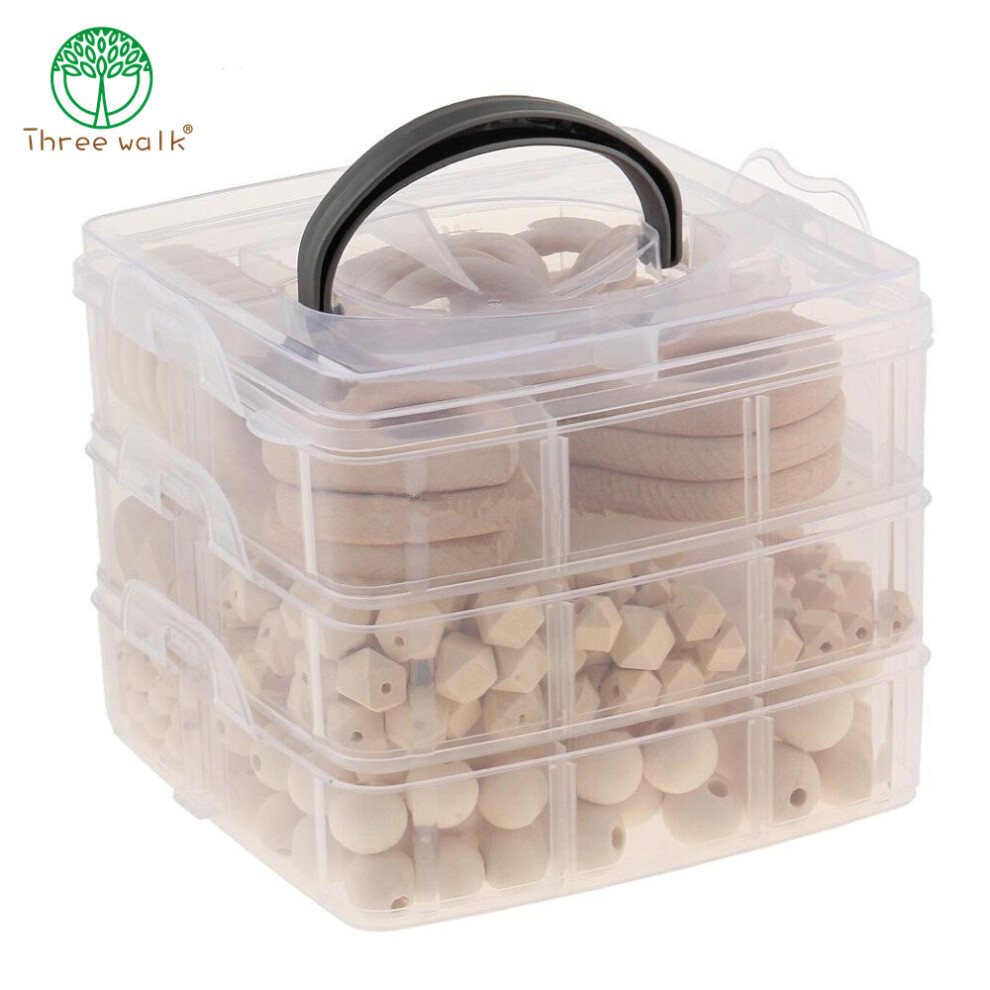 Baby Nursing Jewelry Combination Package Natural Geometry Beads Washable Wooden Beads Wood Ring DIY Teether Jewelry Making