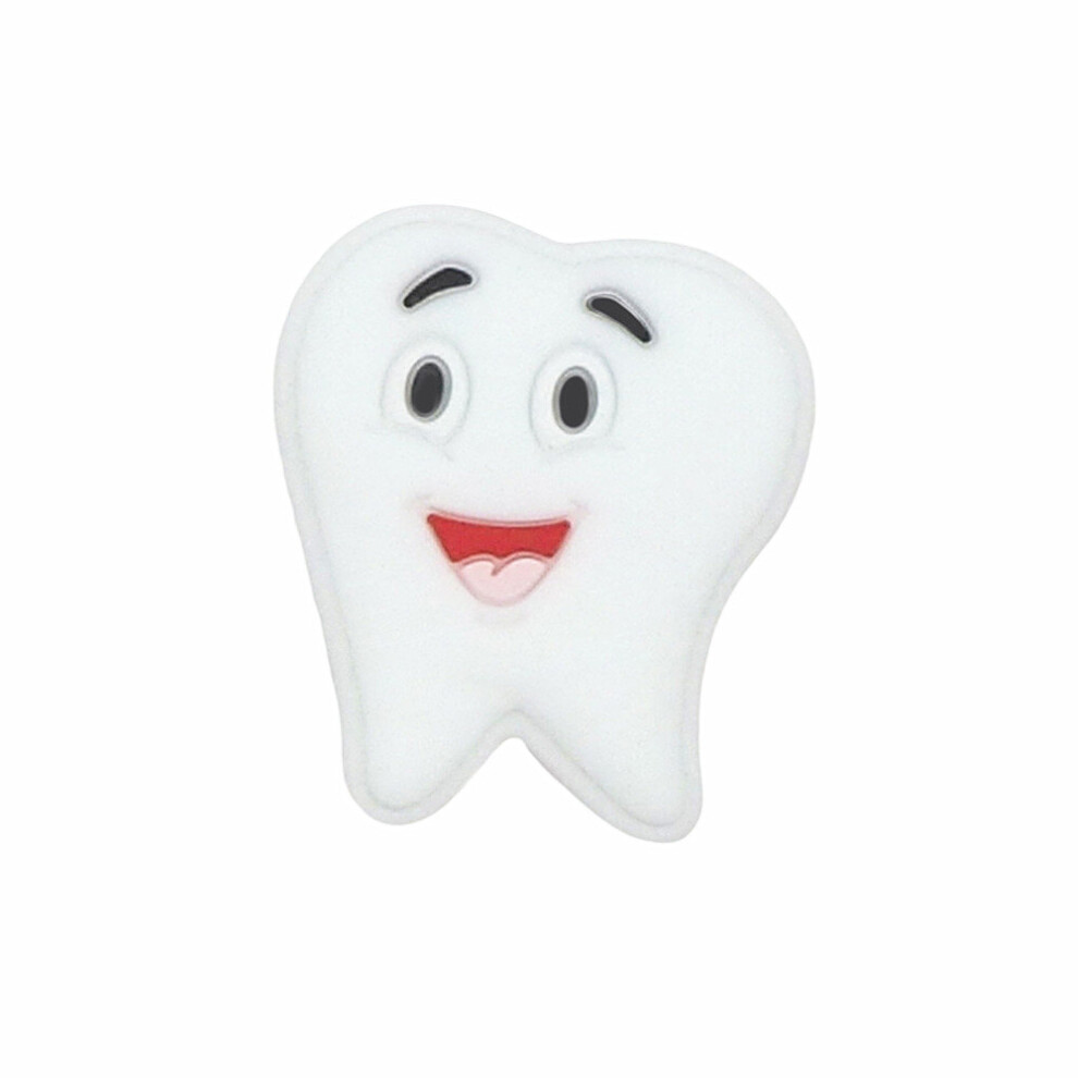 Chenkai 50Pcs Silicone Tooth Beads Baby Beads Bpa Infant Chewable Dummy Necklace Pacifier Toy Accessories White