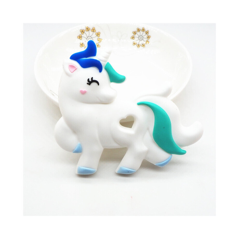 Chenkai 10PCS BPA Silicone Unicorn Teether Baby Shower Pacifier Dummy Pendant Nursing DIY Sensory Toy Accessories